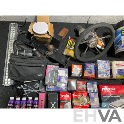 Assorted Car Detailing and Cleaning Produts and Other Automotive Parts