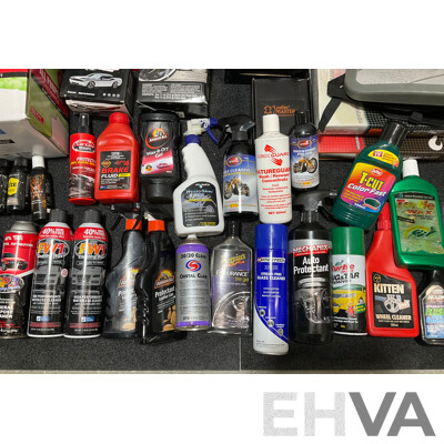 Assorted Car Detailing and Cleaning Produts and Other Automotive Parts