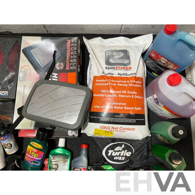Assorted Car Detailing and Cleaning Produts and Other Automotive Parts