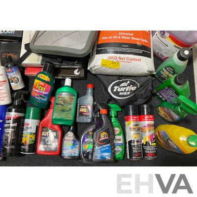 Assorted Car Detailing and Cleaning Produts and Other Automotive Parts