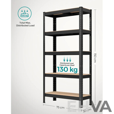 Songmics GLR030B01 Shelving Unit  30 X 75 X 150 cm