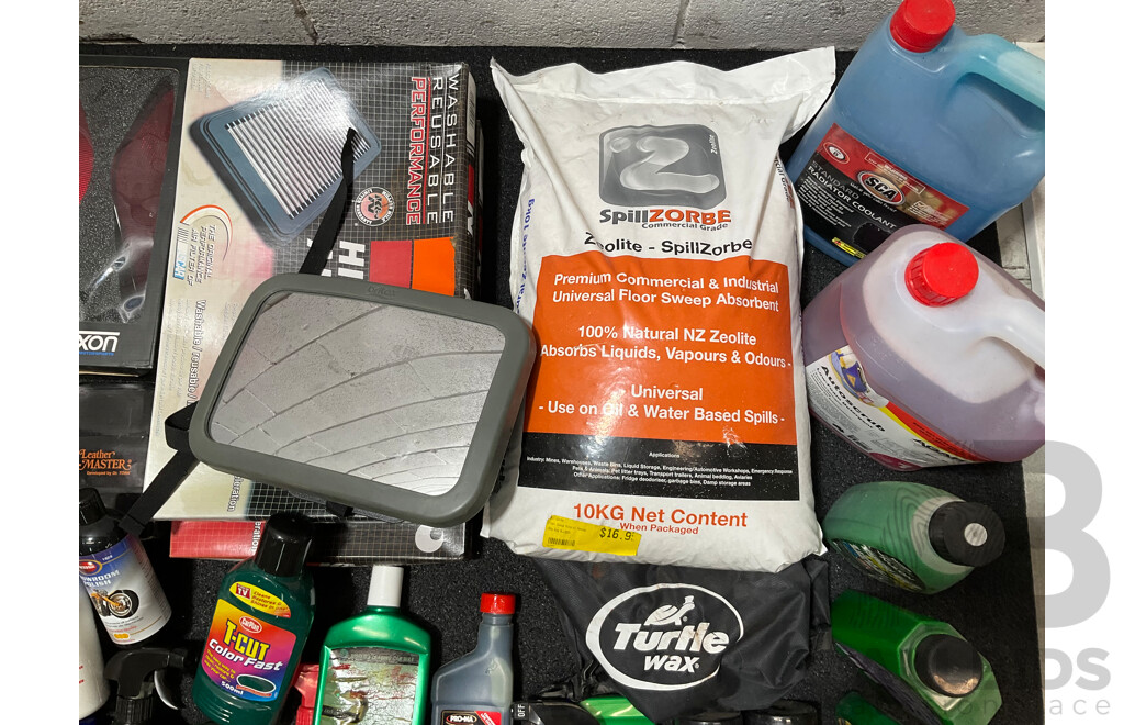 Assorted Car Detailing and Cleaning Produts and Other Automotive Parts