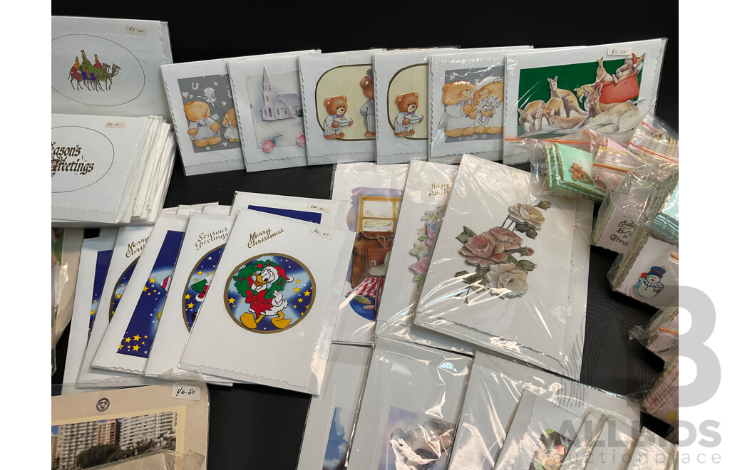 Handmade Assorted Greeting Cards, Some 3D, Primarily Christmas Themed