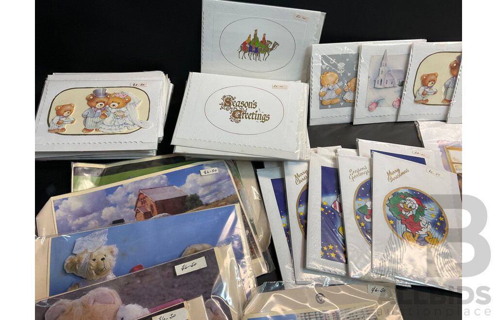 Handmade Assorted Greeting Cards, Some 3D, Primarily Christmas Themed