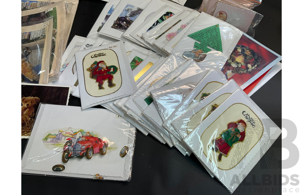 Handmade Assorted Greeting Cards, Some 3D, Primarily Christmas Themed