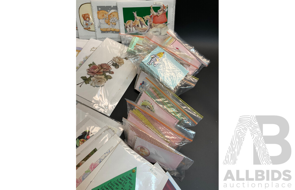 Handmade Assorted Greeting Cards, Some 3D, Primarily Christmas Themed