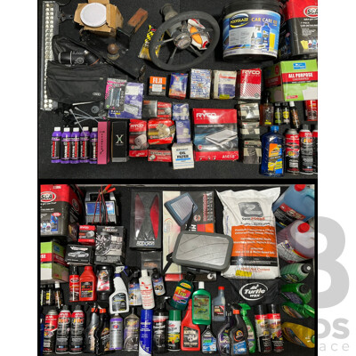 Assorted Car Detailing and Cleaning Produts and Other Automotive Parts