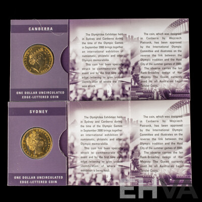Two Australian 2000 Sydney Olympics $1 Coins. Mint Marked S and C.