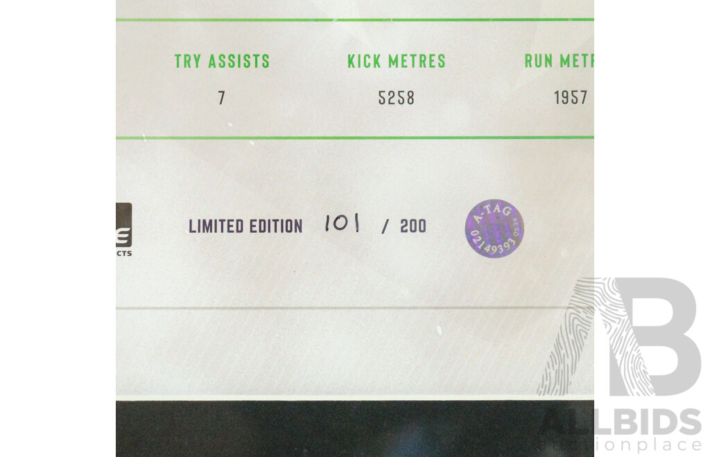 Framed Jack Wighton Green Machine Dally M Medal 2020 Limited Edition Print