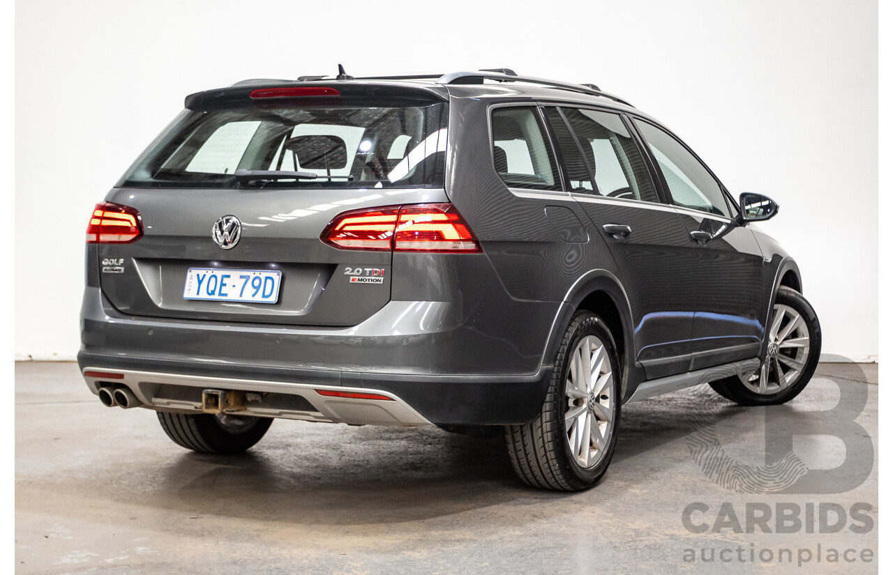 06/2017 Volkswagen Golf Alltrack 135 TDI Premium (AWD) AU MY18 4D Indium Grey Metallic Turbo Diesel 2.0L