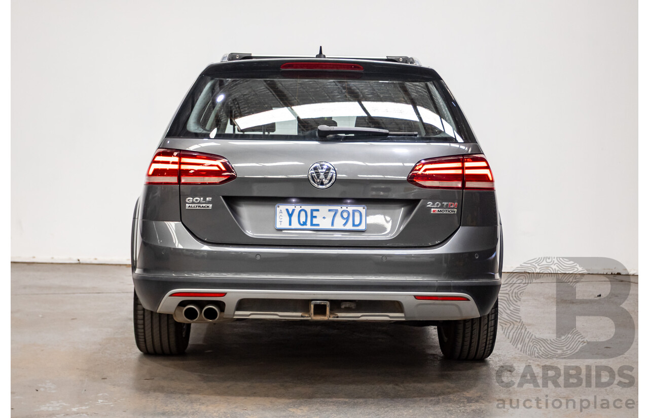 06/2017 Volkswagen Golf Alltrack 135 TDI Premium (AWD) AU MY18 4D Indium Grey Metallic Turbo Diesel 2.0L