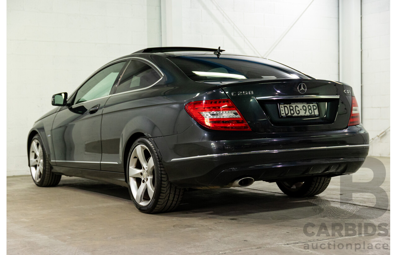 7/2012 Mercedes-Benz C250 CDI BE W204 MY11 2d Coupe Magnetite Black Metallic Turbo Diesel 2.1L