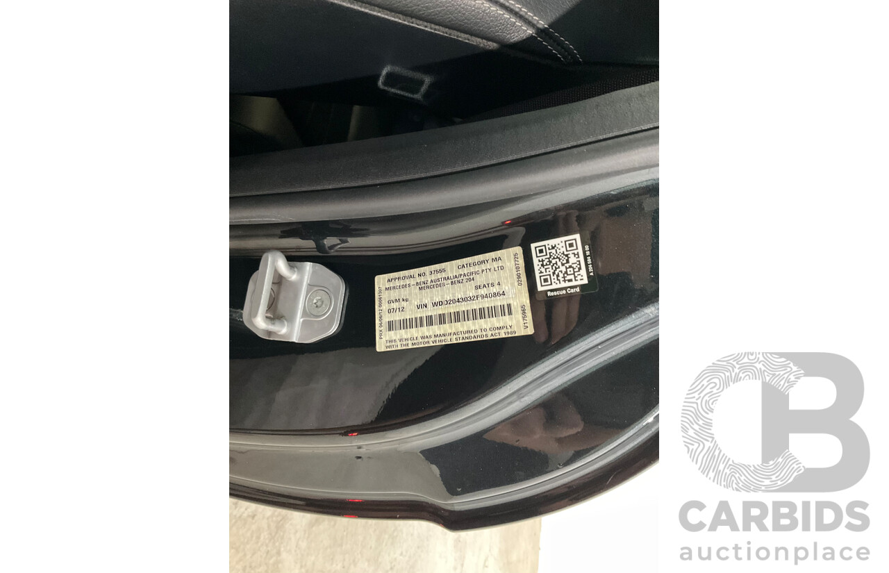 7/2012 Mercedes-Benz C250 CDI BE W204 MY11 2d Coupe Magnetite Black Metallic Turbo Diesel 2.1L