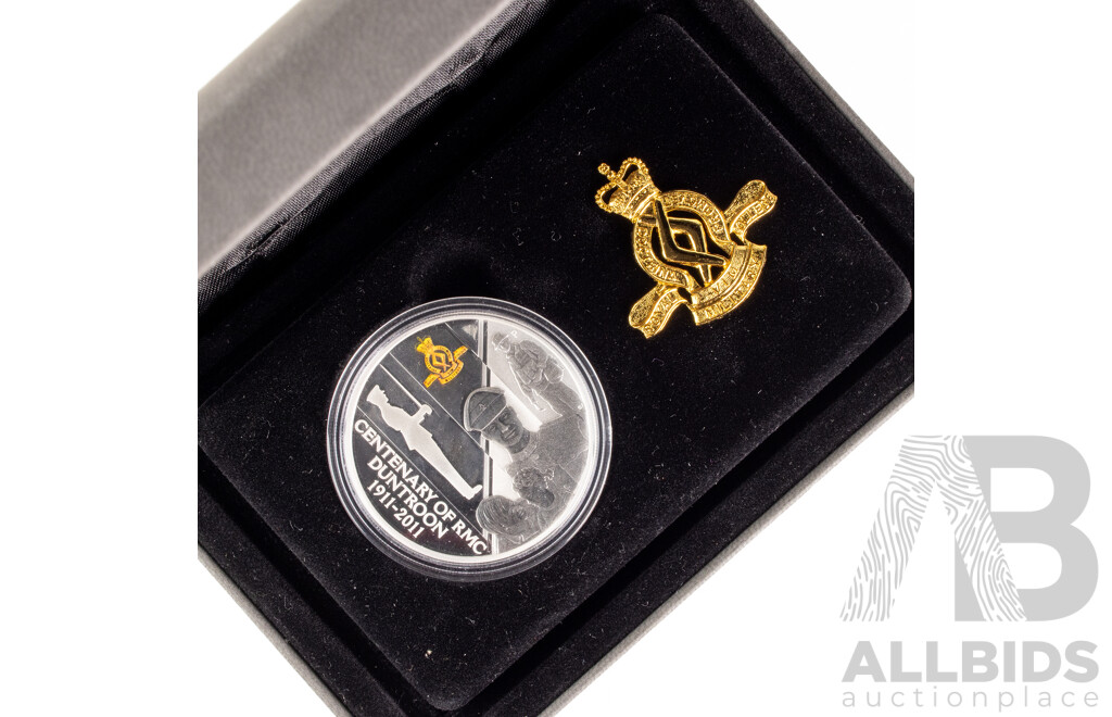 Australian Perth Mint 2011 Silver One Dollar Coin, Centenary of RMC Duntroon .999