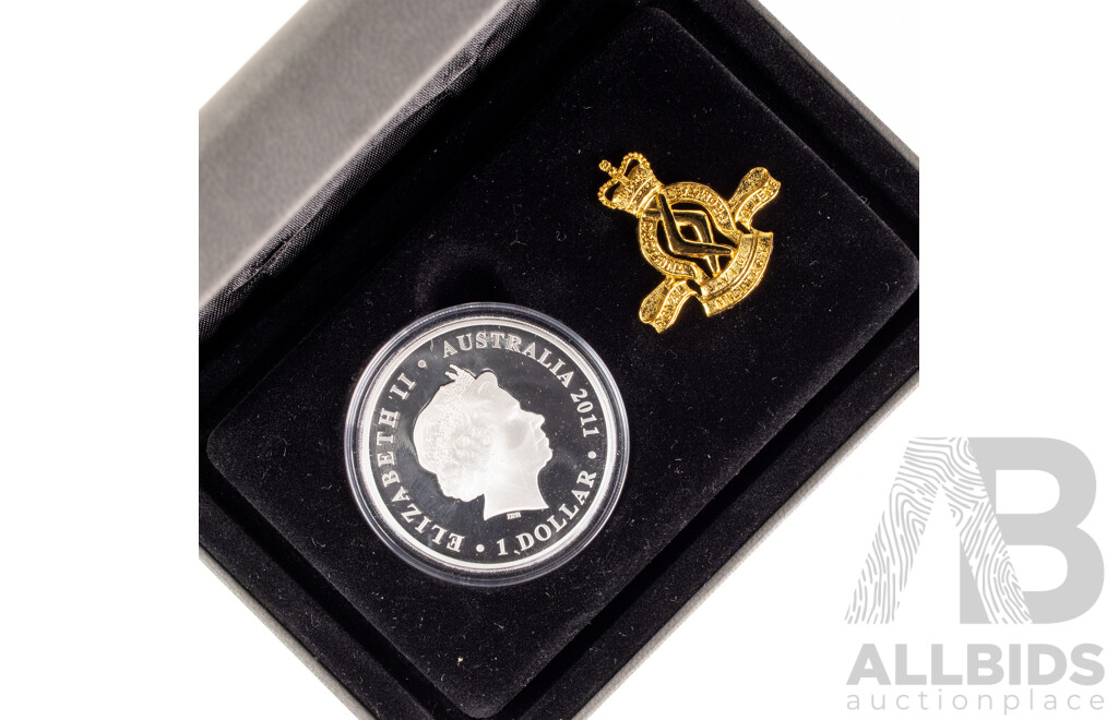 Australian Perth Mint 2011 Silver One Dollar Coin, Centenary of RMC Duntroon .999