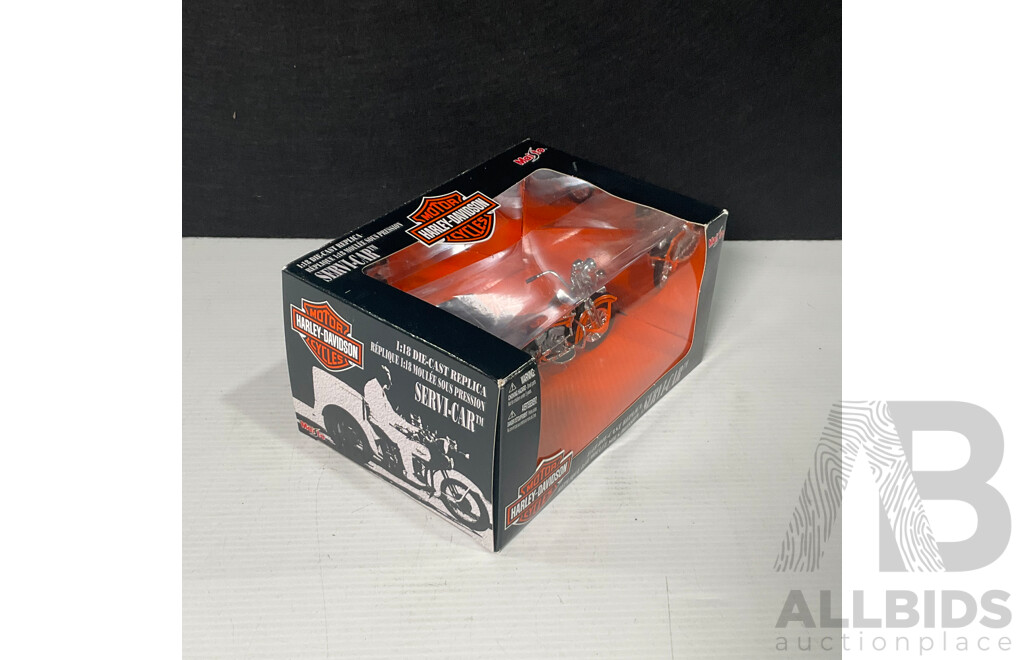 Maisto Diecast Harley Davidson Servi-Car - 1:18 Scale
