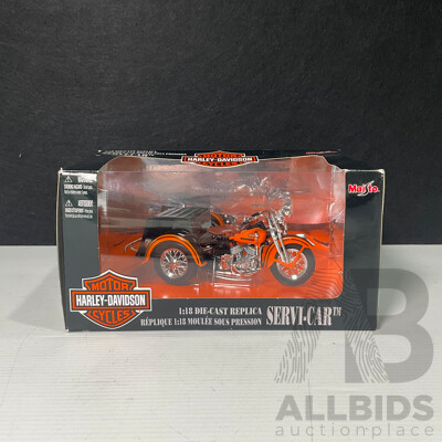 Maisto Diecast Harley Davidson Servi-Car - 1:18 Scale