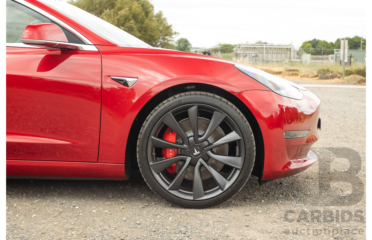 01/2020 Tesla Model 3 Performance (AWD) Dual Motor 4d Sedan Red - Dedicated Electric EV 335kw