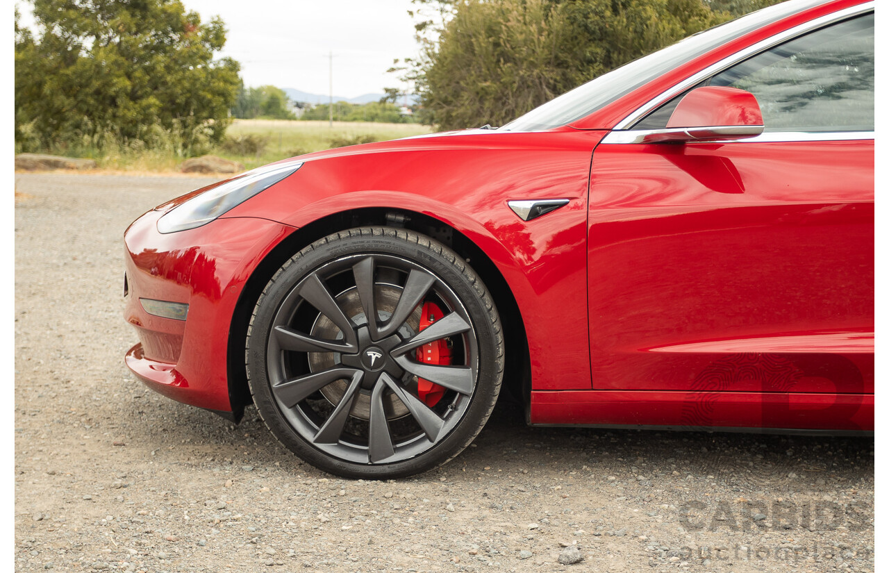 01/2020 Tesla Model 3 Performance (AWD) Dual Motor 4d Sedan Red - Dedicated Electric EV 335kw