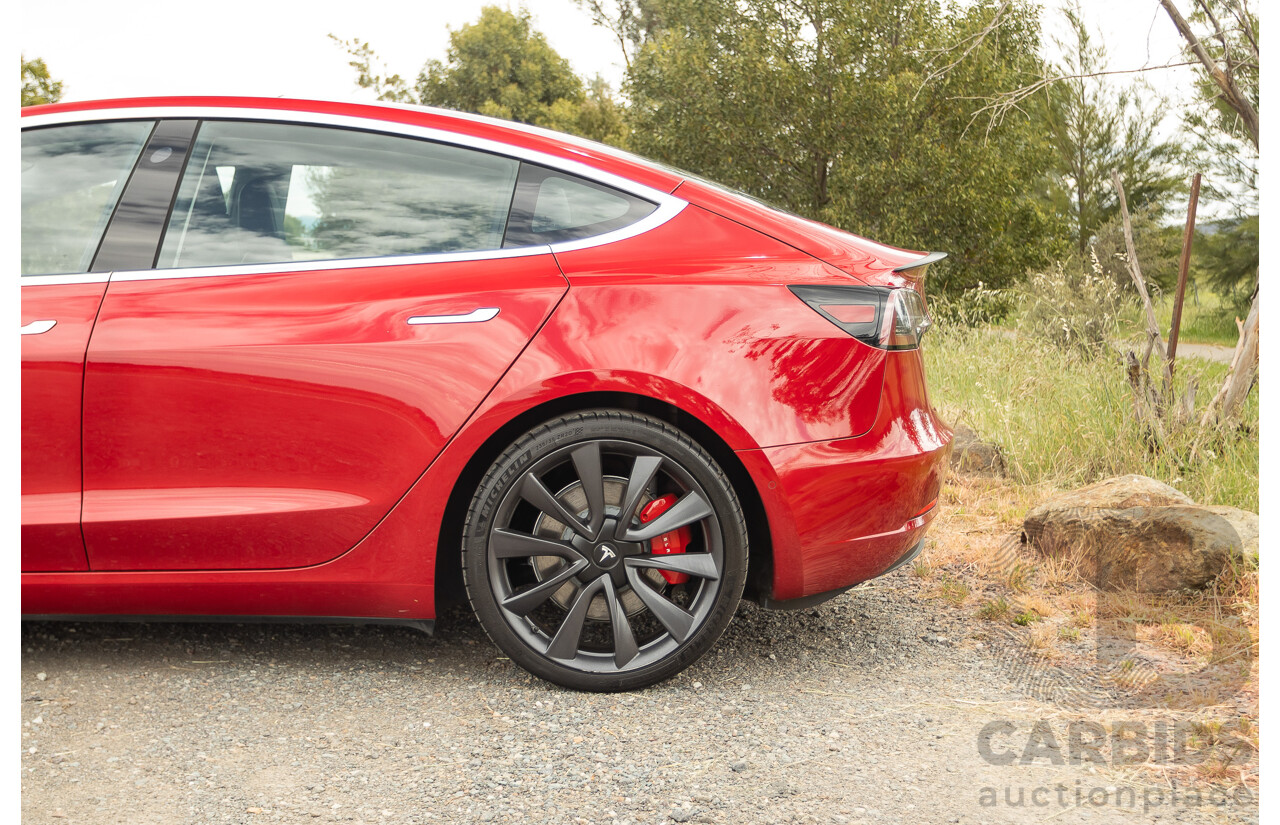 01/2020 Tesla Model 3 Performance (AWD) Dual Motor 4d Sedan Red - Dedicated Electric EV 335kw