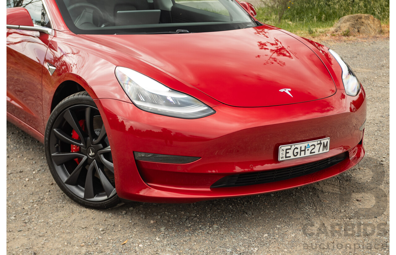 01/2020 Tesla Model 3 Performance (AWD) Dual Motor 4d Sedan Red - Dedicated Electric EV 335kw