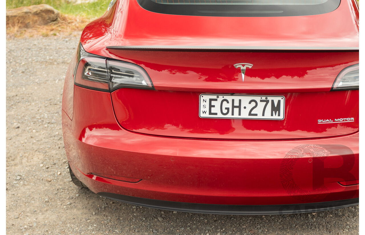 01/2020 Tesla Model 3 Performance (AWD) Dual Motor 4d Sedan Red - Dedicated Electric EV 335kw