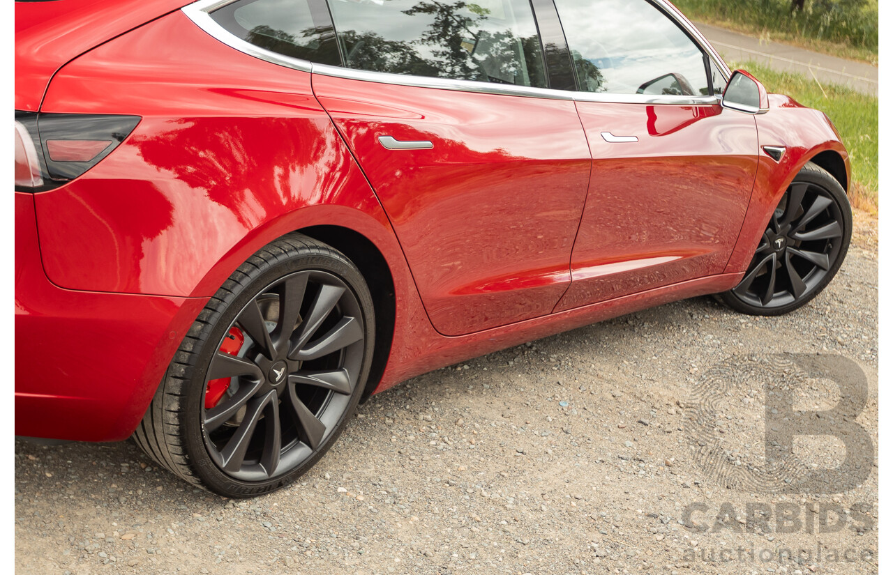 01/2020 Tesla Model 3 Performance (AWD) Dual Motor 4d Sedan Red - Dedicated Electric EV 335kw