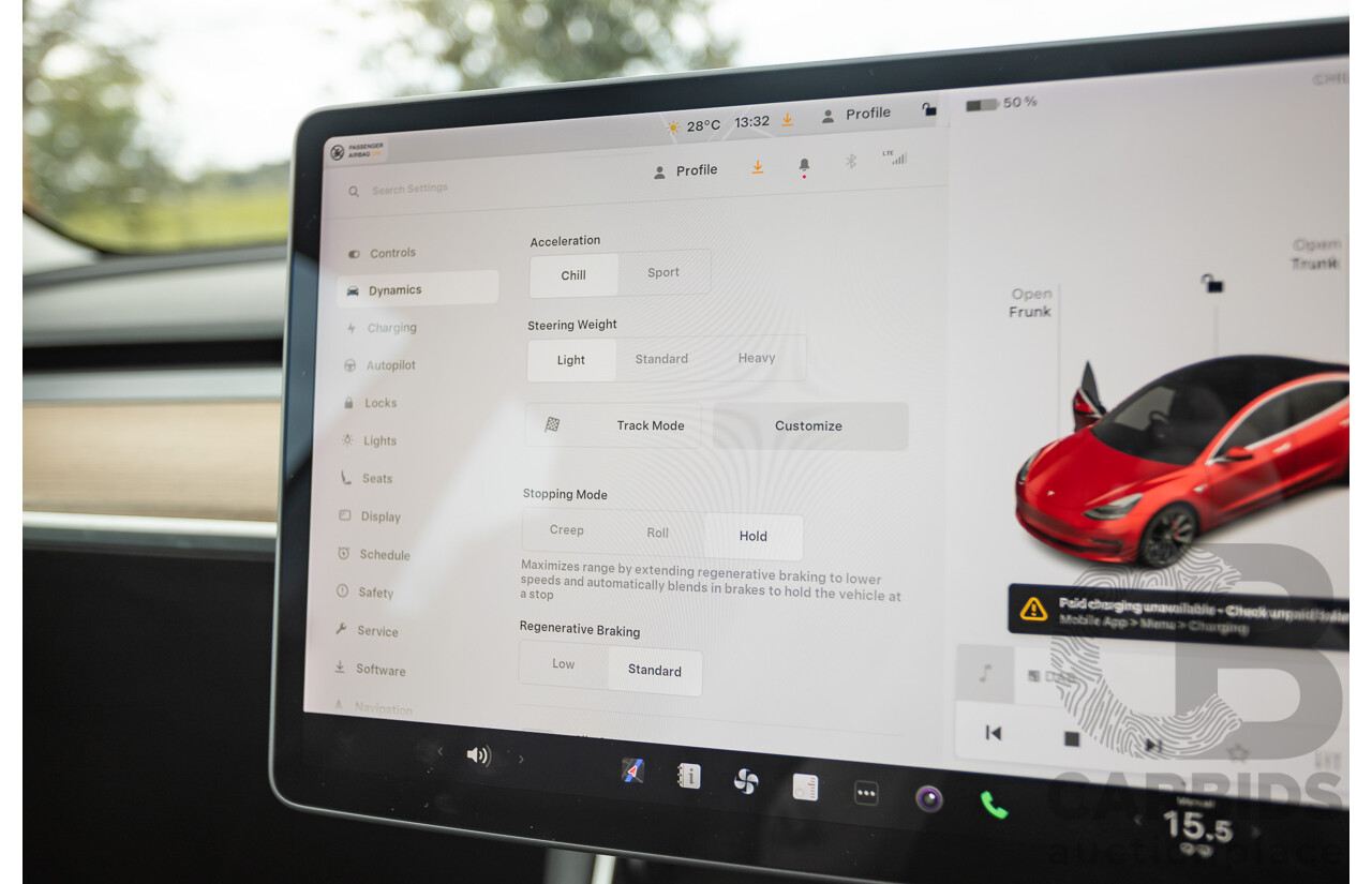 01/2020 Tesla Model 3 Performance (AWD) Dual Motor 4d Sedan Red - Dedicated Electric EV 335kw