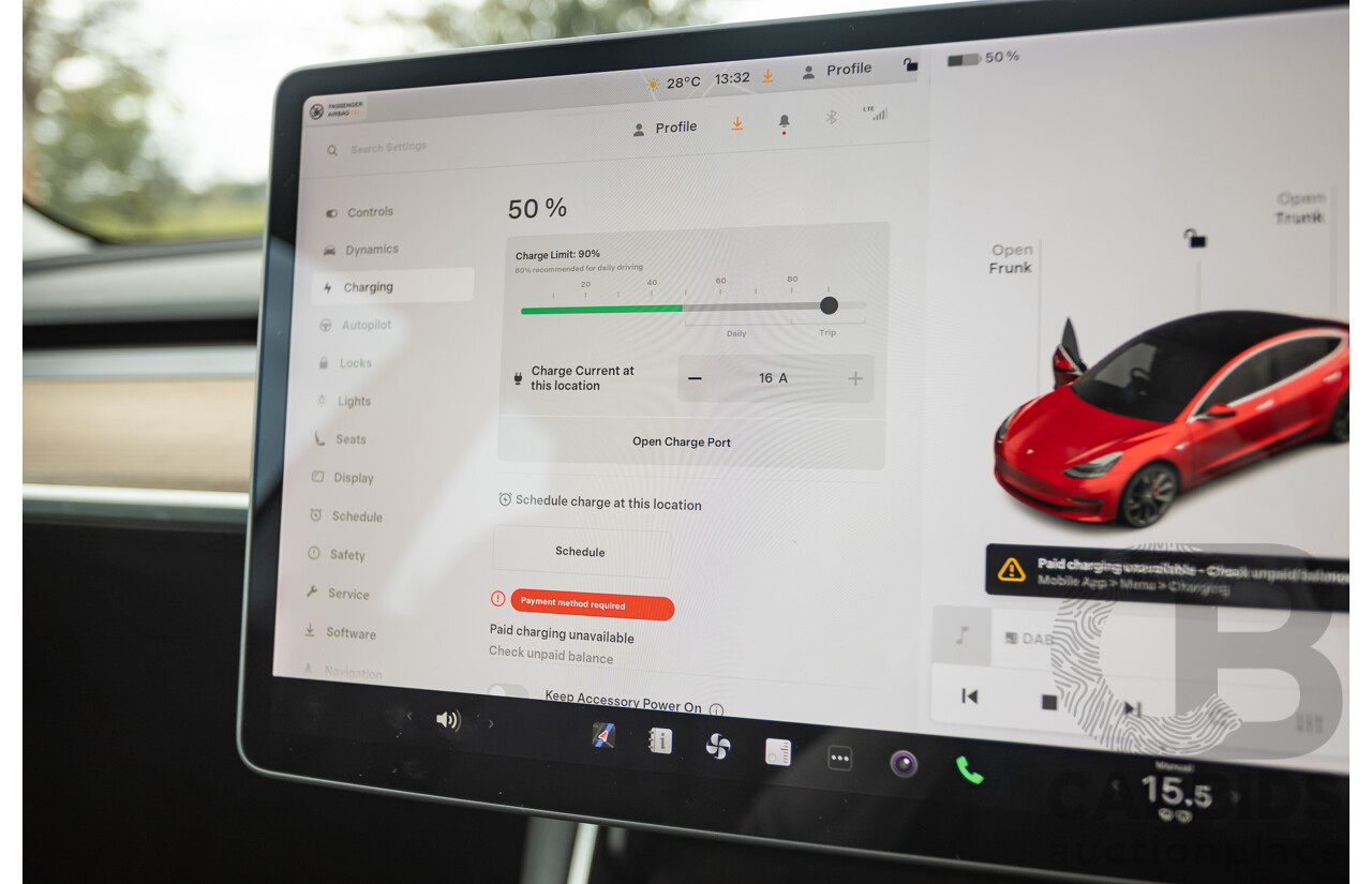 01/2020 Tesla Model 3 Performance (AWD) Dual Motor 4d Sedan Red - Dedicated Electric EV 335kw