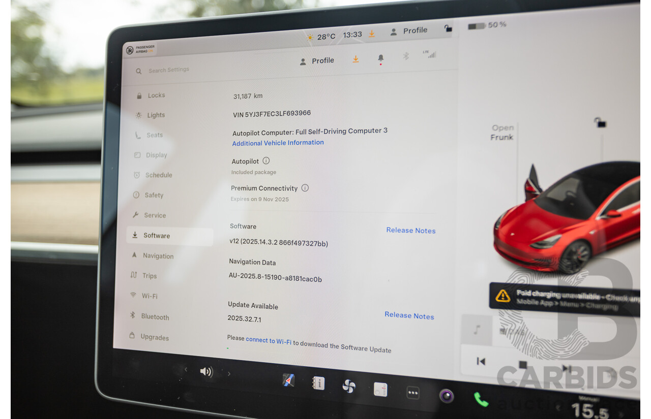 01/2020 Tesla Model 3 Performance (AWD) Dual Motor 4d Sedan Red - Dedicated Electric EV 335kw