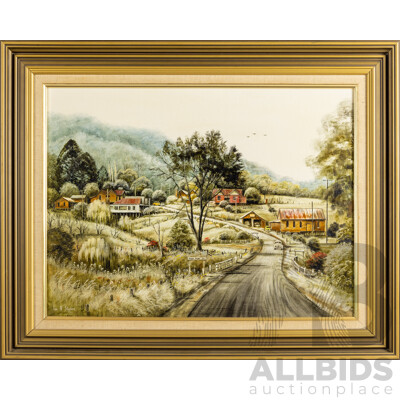 Ian N. Stephens, (20th Century, Australian), a View of Tilba Tilba NSW, Lovely Original Vintage Oil on Canvas Board, 61 x 76 cm (frame)