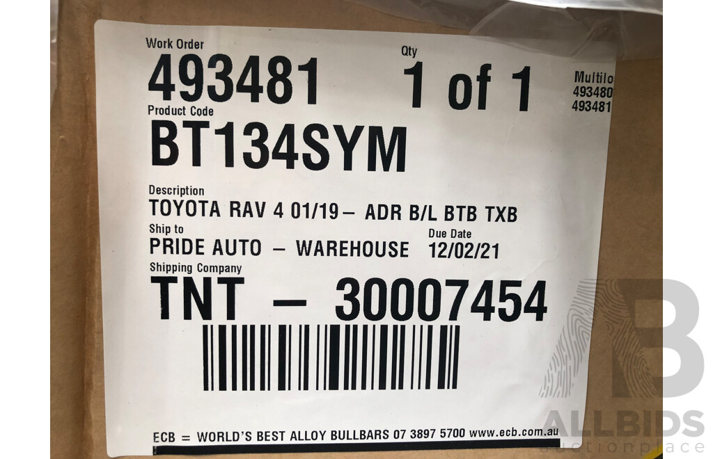 ECB Bullbar with Bumper Lights BT134SYM, to Suit Toyota RAV4 01/19 GX & GXL ORP $3527.00