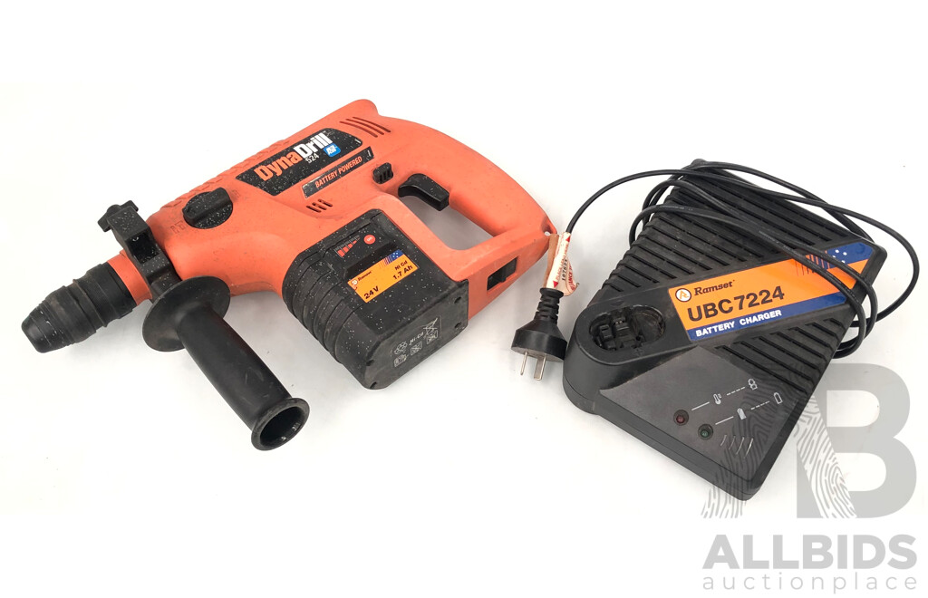 Ramset Dyna Drill 524 Cordless 24 Volt NiCd Rotary Hammer Drill