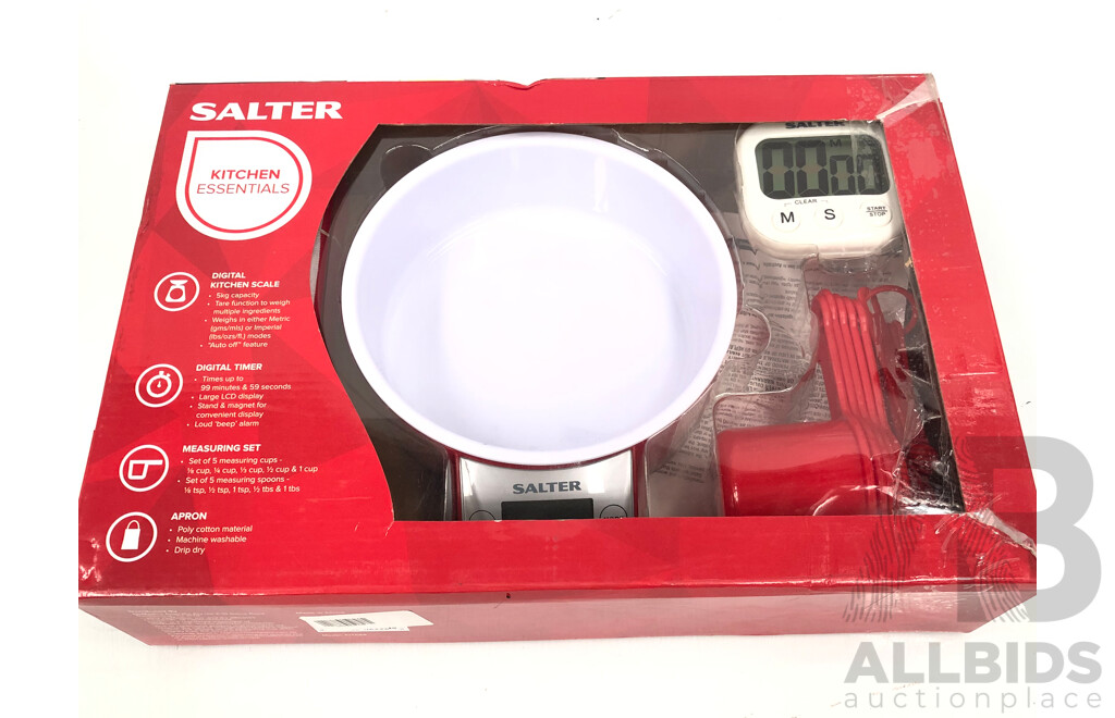Click Flame Effect Electric Heater and Salter Kitchen Essentials Scale Set - New
