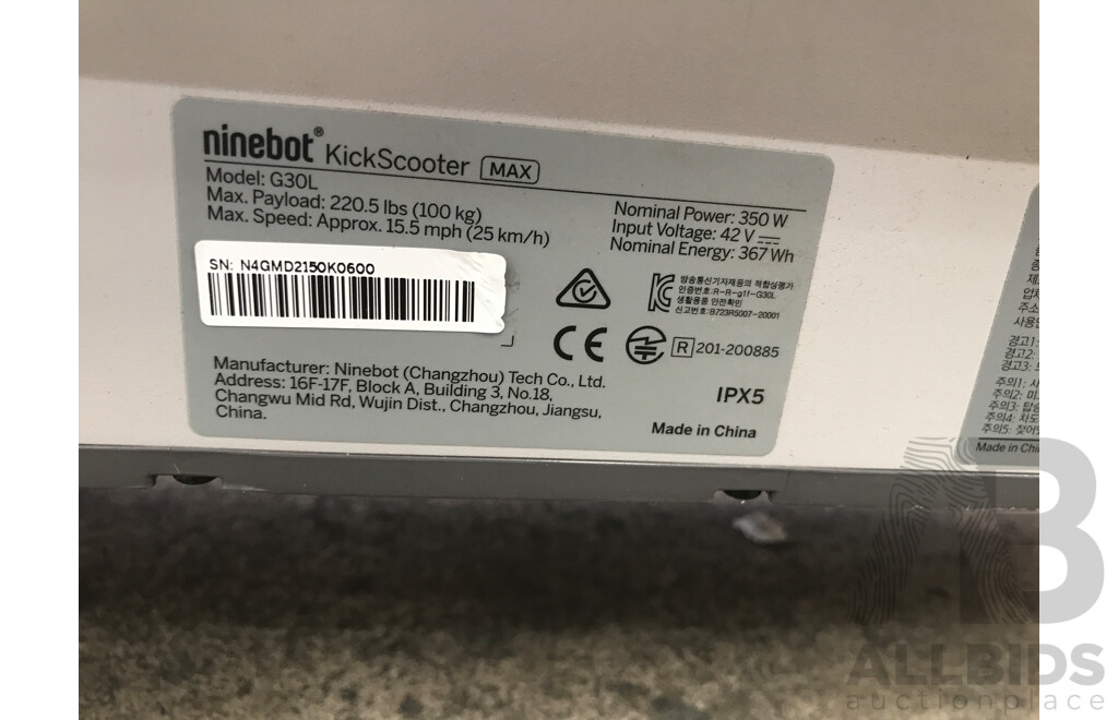 Segway Ninebot (G30L) Electric Scooter