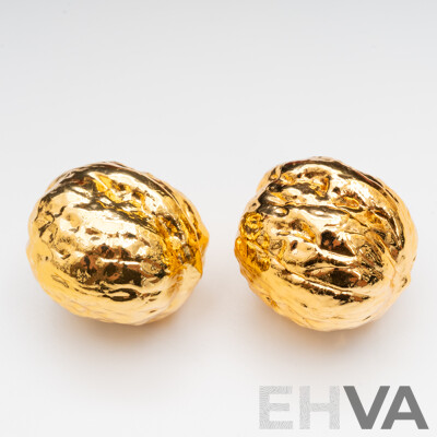 RISIS Natural Walnuts Plated in 999 Gold for Palm Exercises - Lot of 2