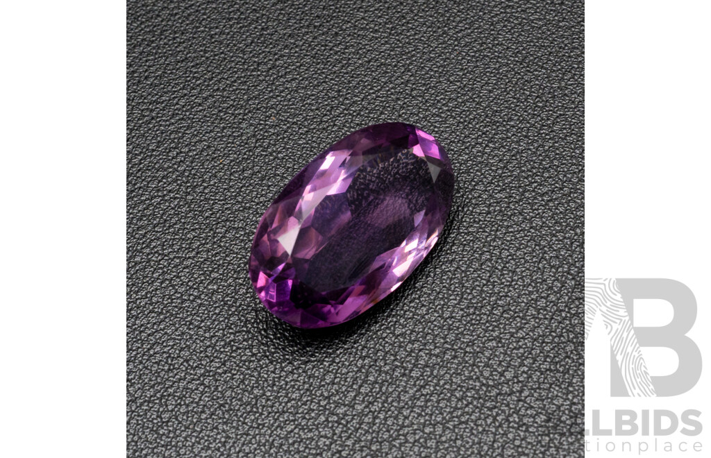 Amethyst, Unset Oval Faceted Gemstone, 30.20ct