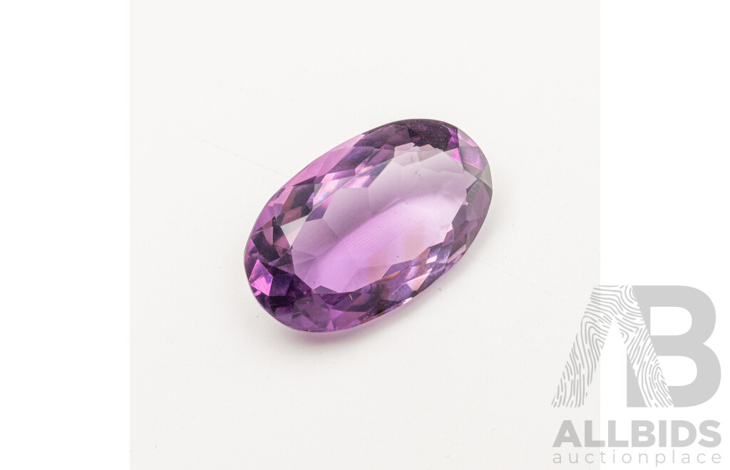 Amethyst, Unset Oval Faceted Gemstone, 30.20ct