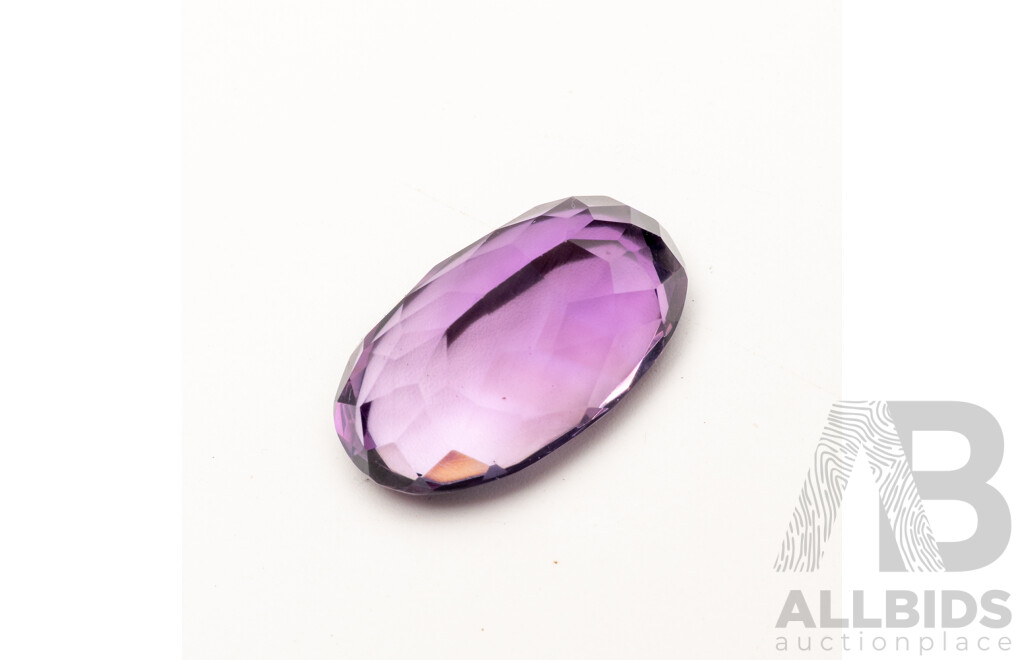 Amethyst, Unset Oval Faceted Gemstone, 30.20ct