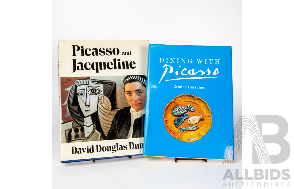 Wonderful Pair of Picasso Coffee Table Books - Picasso & Jacqueline by David Douglas Duncan (1988) & Dining with Picasso by Ermine Herscher (1996), Both Hard Covers with Dust Jackets Intact & Good Condition (2)