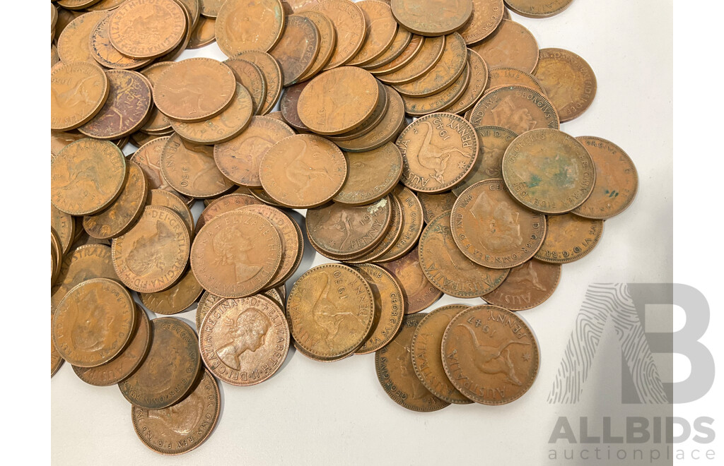 Collection of Australian KGVI/QE2 Pennies, Examples Spanning 1938 to 1957