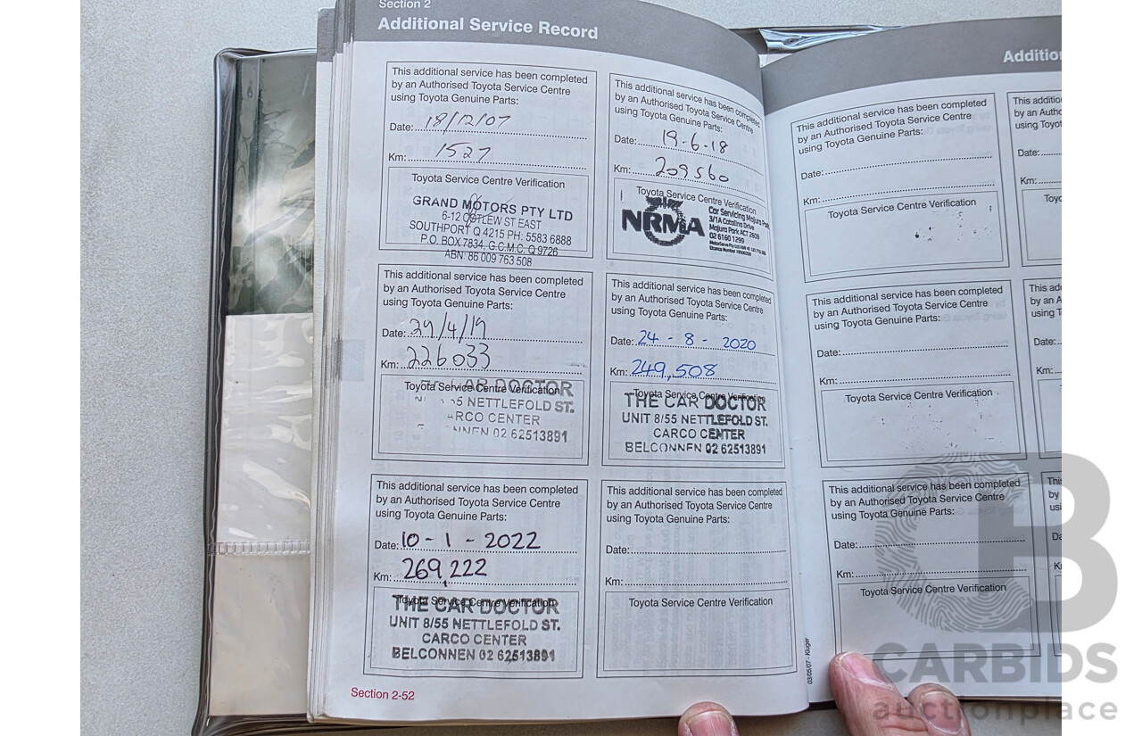 11/2007 Toyota Kluger KX-R (fwd) 5 SEAT GSU40R 4d Wagon Grey 3.5L