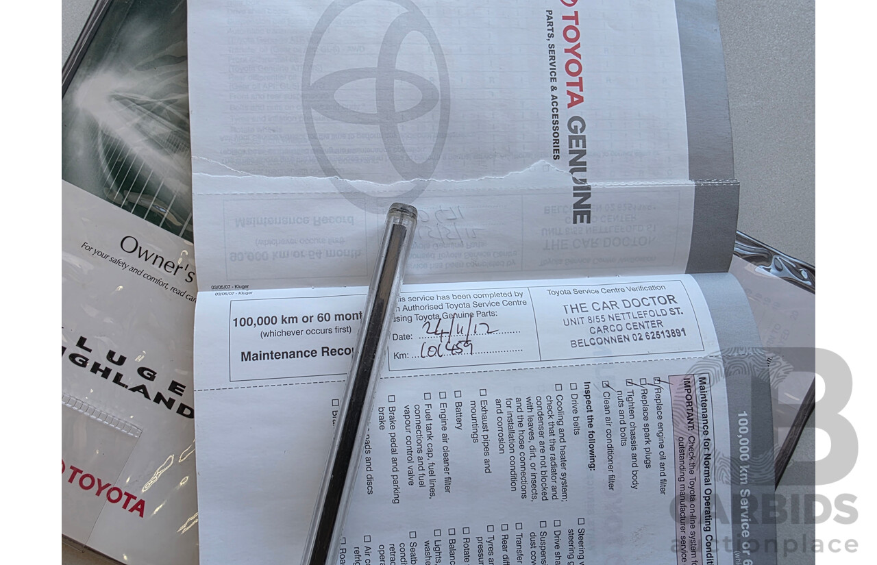 11/2007 Toyota Kluger KX-R (fwd) 5 SEAT GSU40R 4d Wagon Grey 3.5L