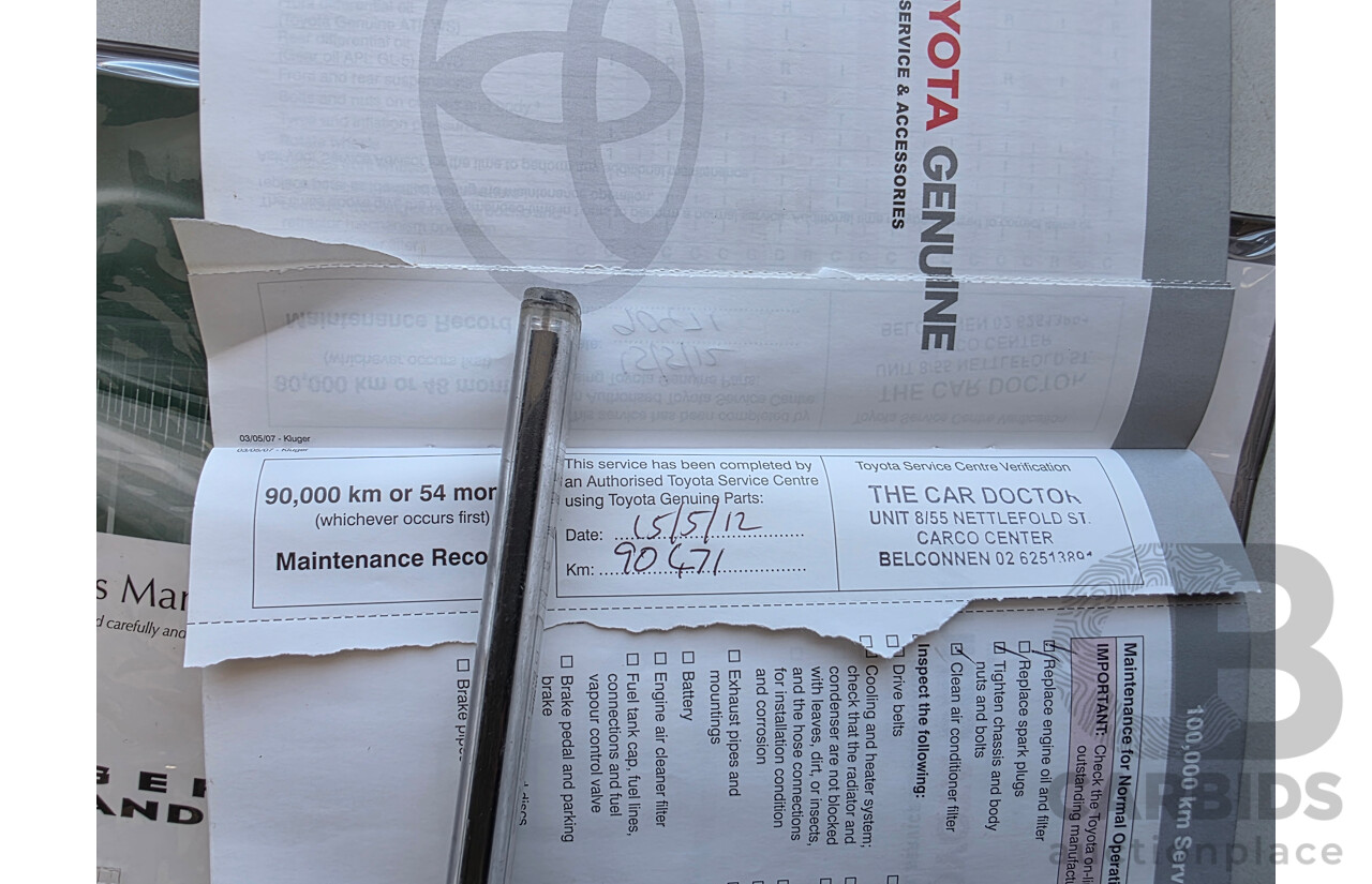 11/2007 Toyota Kluger KX-R (fwd) 5 SEAT GSU40R 4d Wagon Grey 3.5L