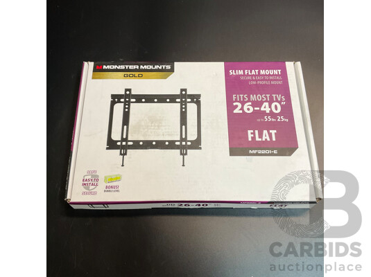 1661347 · MONSTER MF2201E Small Flat Mount (suits 26''-40'' TVs) - Black