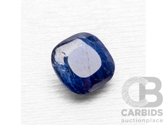 2.30ct Cushion Cut Sugar Loaf Blue Sapphire