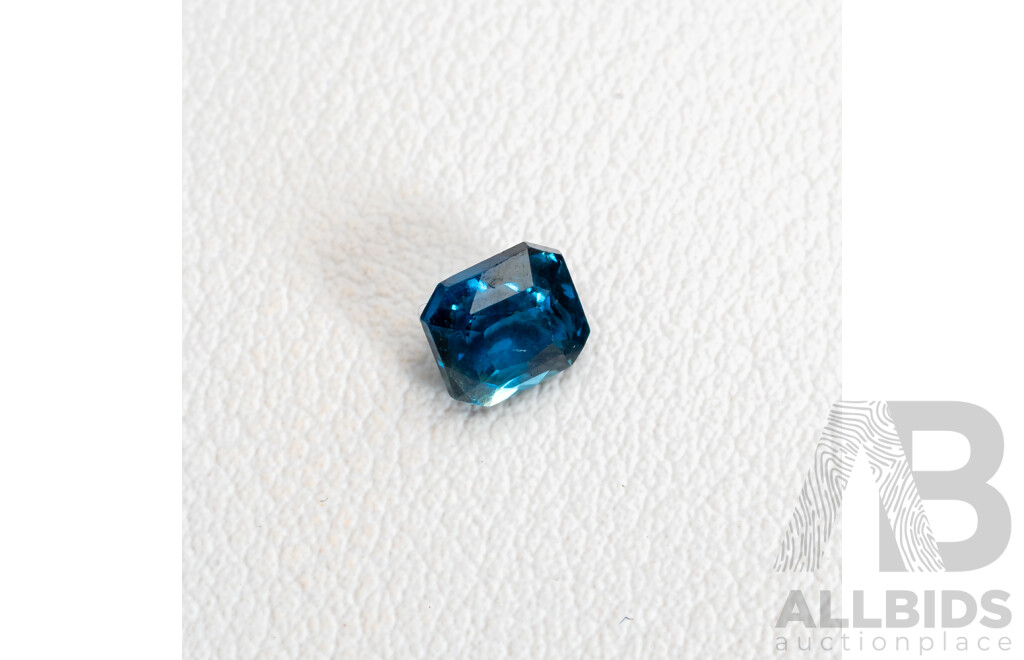 Teal Sapphire, Natural Corundum Cushion Cut Gemstone, 1.15ct, Origin Madagascar