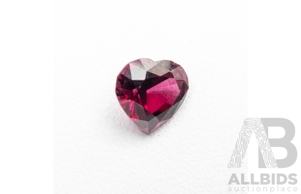 Purple Garnet, Natural Valentine Heart Cut Gemstone, 5.15ct