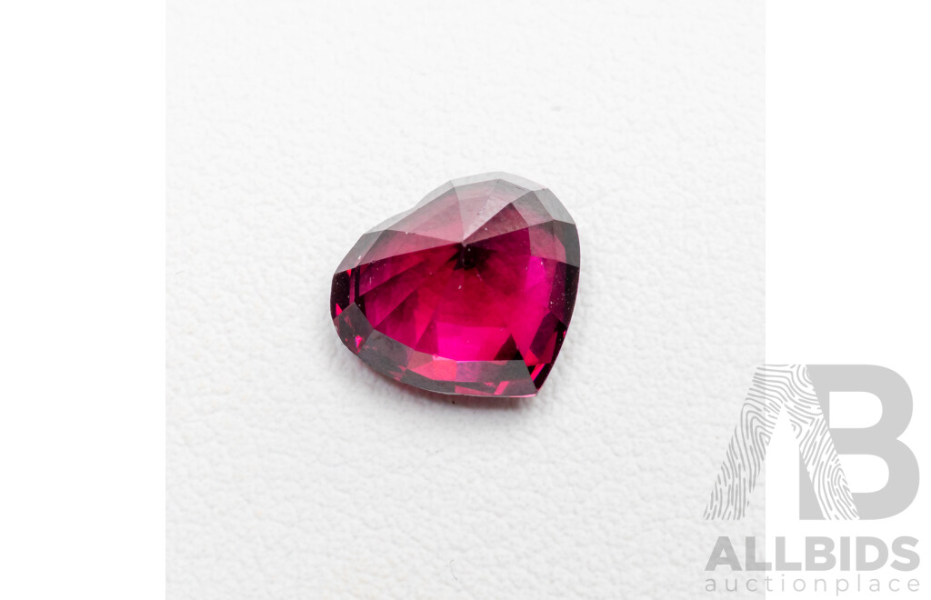 Purple Garnet, Natural Valentine Heart Cut Gemstone, 5.15ct