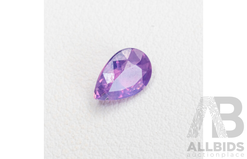 Opalescent Pink Sapphire, Natural Pear Cut Gemstone, 1.65ct